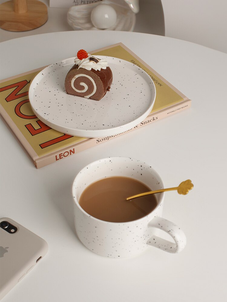 Porcelain Coffee Cup Saucer Set Cappuccino Modern On-glazed Eco Friendly Cup And Saucer Filizanki Do Kawy Drinkware BD50CS