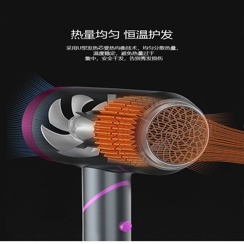 Hair Dryer Negative Ion Blow Dryer Strong Wind Salon Smooth Hair Dryer and Cold Wind Air Brush Hair Dryer