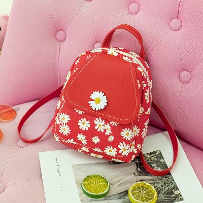 Vento marea mini rygsæk crossbody tasker til teenagepige kvinder skulder telefon pung koreansk stil trendy kvindelig taske: Blomst rød
