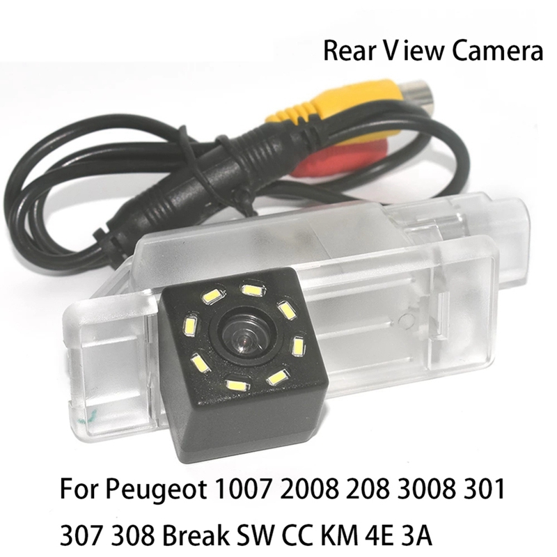 -Auto 8LED Achteruitrijcamera Waterdichte Hd Achteruitrijcamera Voor Peugeot 1007 208 3008 301 307 308