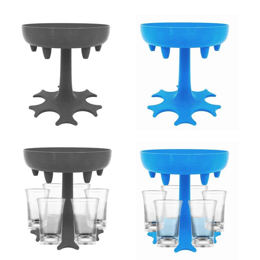 Liquor Dispenser 6 Shot Glass Holder Portable Wine Divider Bar Party Drinking Game Accessory Glass Cup Dispenser Kitchen Tool