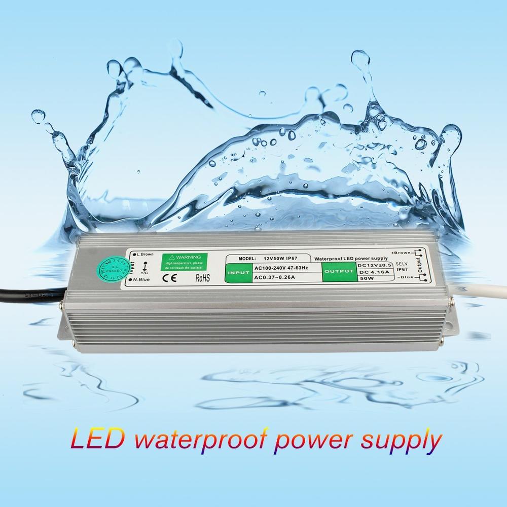 Ac 110v 220v til  dc 12v 24v vandtæt led driver 10w 20w 30w 50w 60w 100w 150w ip67 led strømadapter til udendørs brug