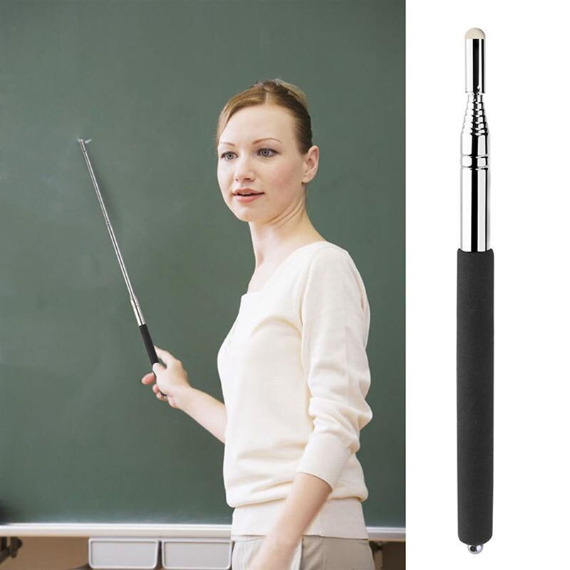 Rvs Touchscreen Pen Telescopische Leraar Pointer Whiteboard Pen Professionele Zaklamp Leren Gereedschap