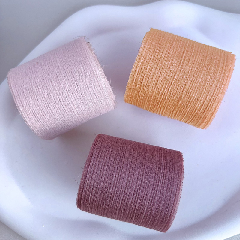 Chiffon Band Falten Gittergewebe Einfarbig Band DIY Schleife Kasten Blume Verpackung Verpackung Garn Band Hochzeit Party Dekoration
