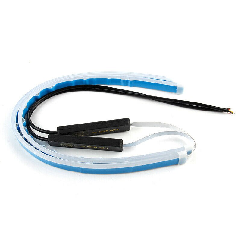 60CM Signal Light Strip Lamp Bulb Amber Sequential Flexible For Headlight