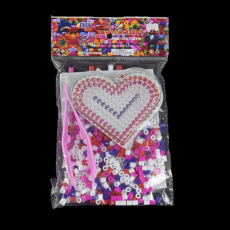 Sejlbåd hama perler mini sæt perler perler 300 perler 5mm strygesikring perler 3d puslespil børn pædagogisk legetøj med tilbehør: Kærlighed hjerte sæt