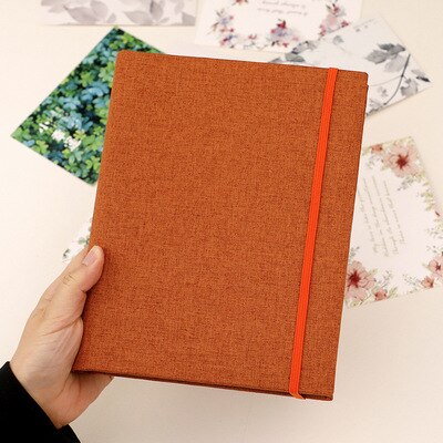 Linen photo album wedding DIY photo album album cover kraft paper children's photo album making photo binding photo card holder: L