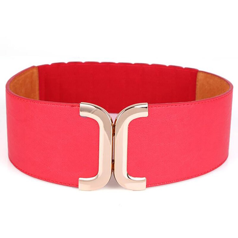 Cinturones anchos con hebilla para mujer, cinturón ancho elástico, hebilla dorada, faja femenina, vestido de tirantes, de decoración