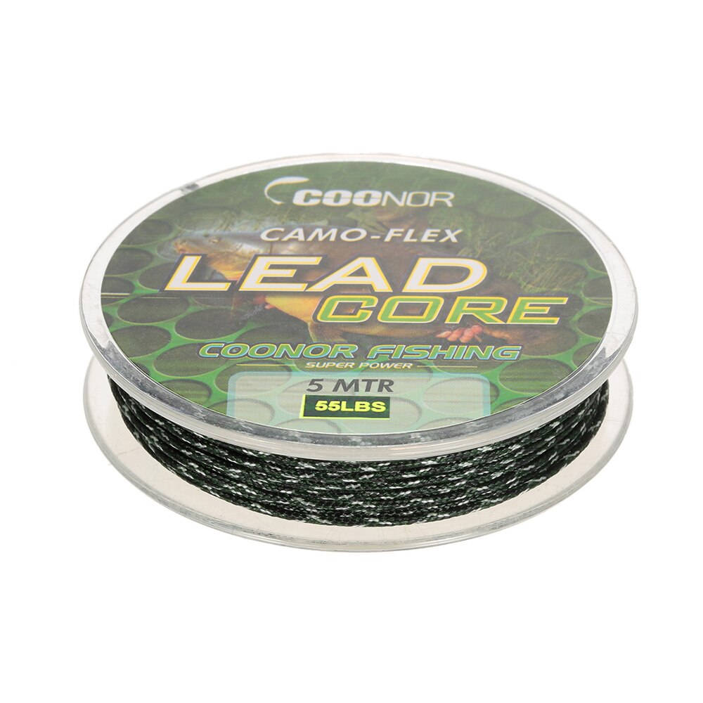 Coonor 35lb / 45lb / 55lb 5m fiskelinje leadcore flettet camouflage karpe fiskelinje hårrigge blykerne fiskegrej