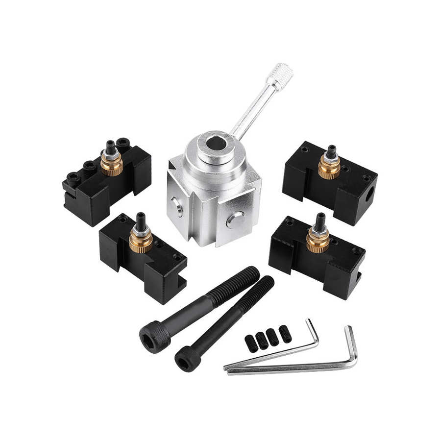 Aluminum Alloy Quick Change Mini Lathe Tool Post and Holders Screw Kit Set CNC Lathe Accessary