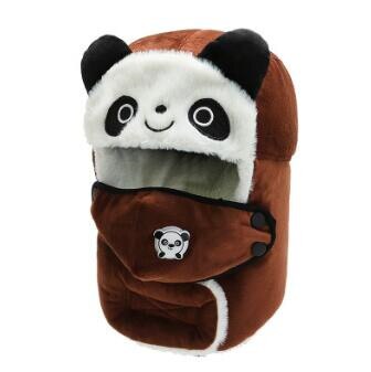 Kinder's earmuffs Hut mit Atmung Ventil warm Winter Samt Bomber Hüte Pro Kinder Jungen Mädchen Karikatur niedlich Ski Deckel: Kaffee