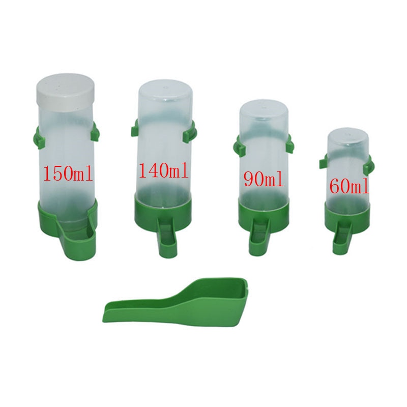 60 ml 90 ml 140 ml 150ml voljär undulat cockatiel fåglar matningsutrustning papegoja fågel drinker matare vattning plast med klämma 30 st