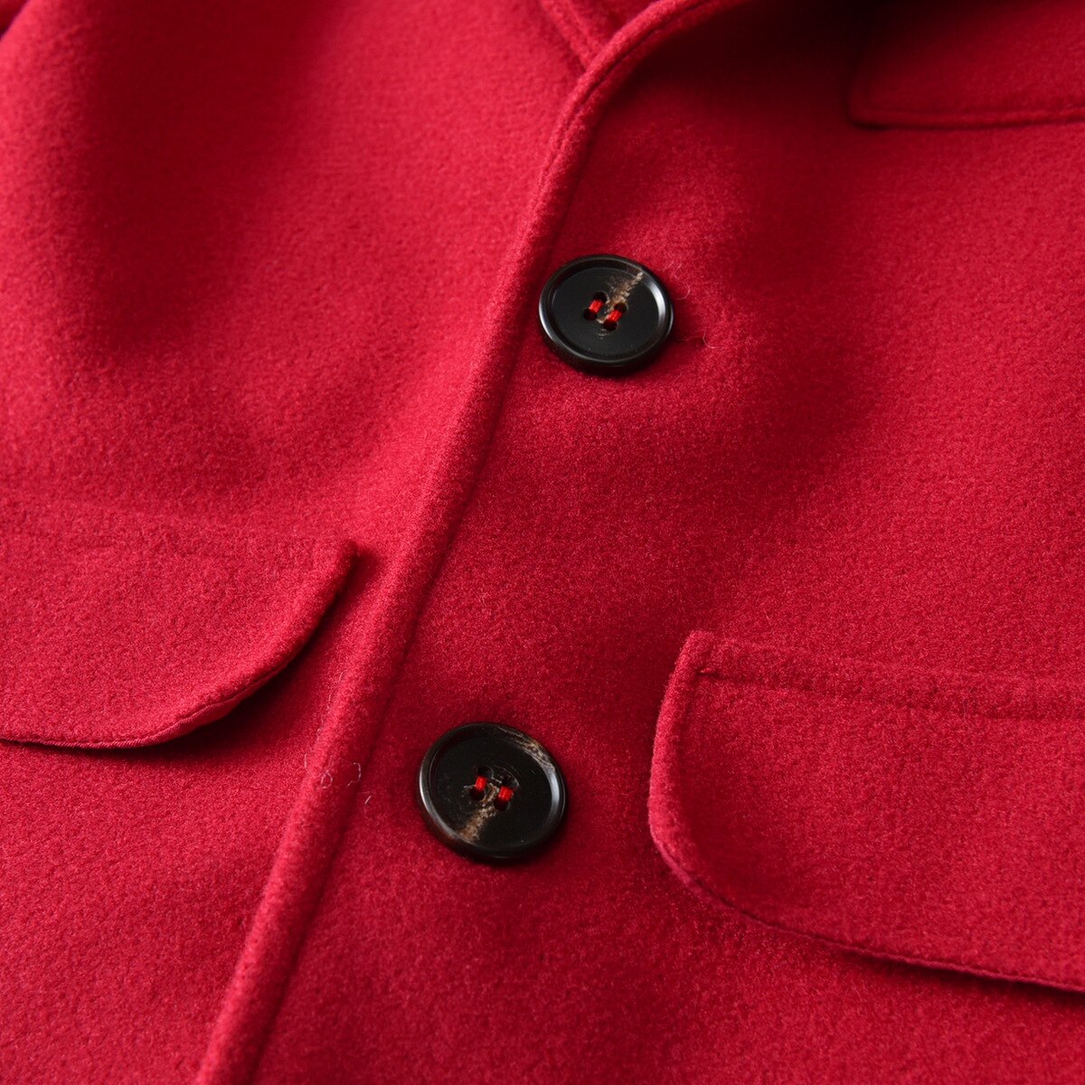 Abrigo de lana con cuello en V para bebés y niños de 1-7 años, ropa de abrigo de lana con botones de manga larga, Color rojo sólido, con bolsillo, para , invierno y otoño,