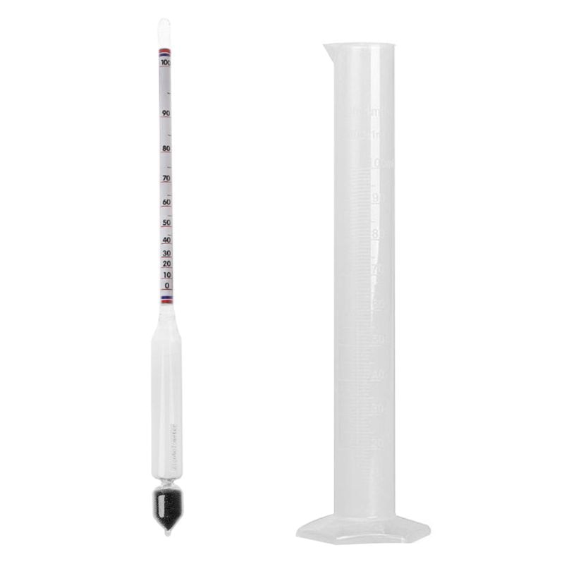 Medidor de concentração do vinho do medidor 0-100 do álcool alcoho das ferramentas ajustadas da garrafa de medição do vintage do verificador do hydrometer