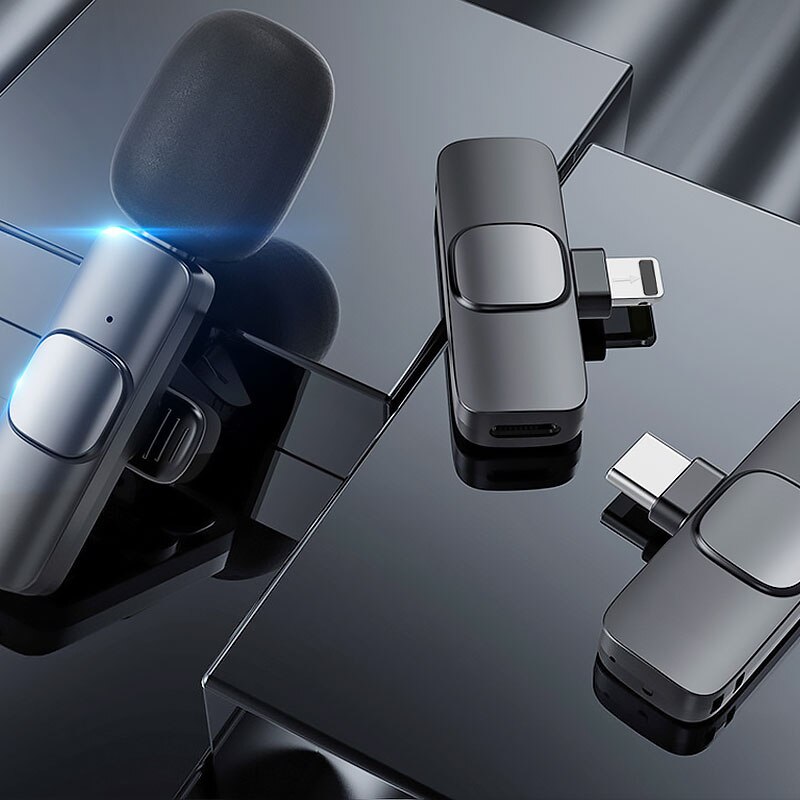 Kabelloses lavalier-mikrofon, tragbares mini-mikrofon für audio- und videoaufnahmen mit iphone, android-smartphone, kamera und computer für live-spiele
