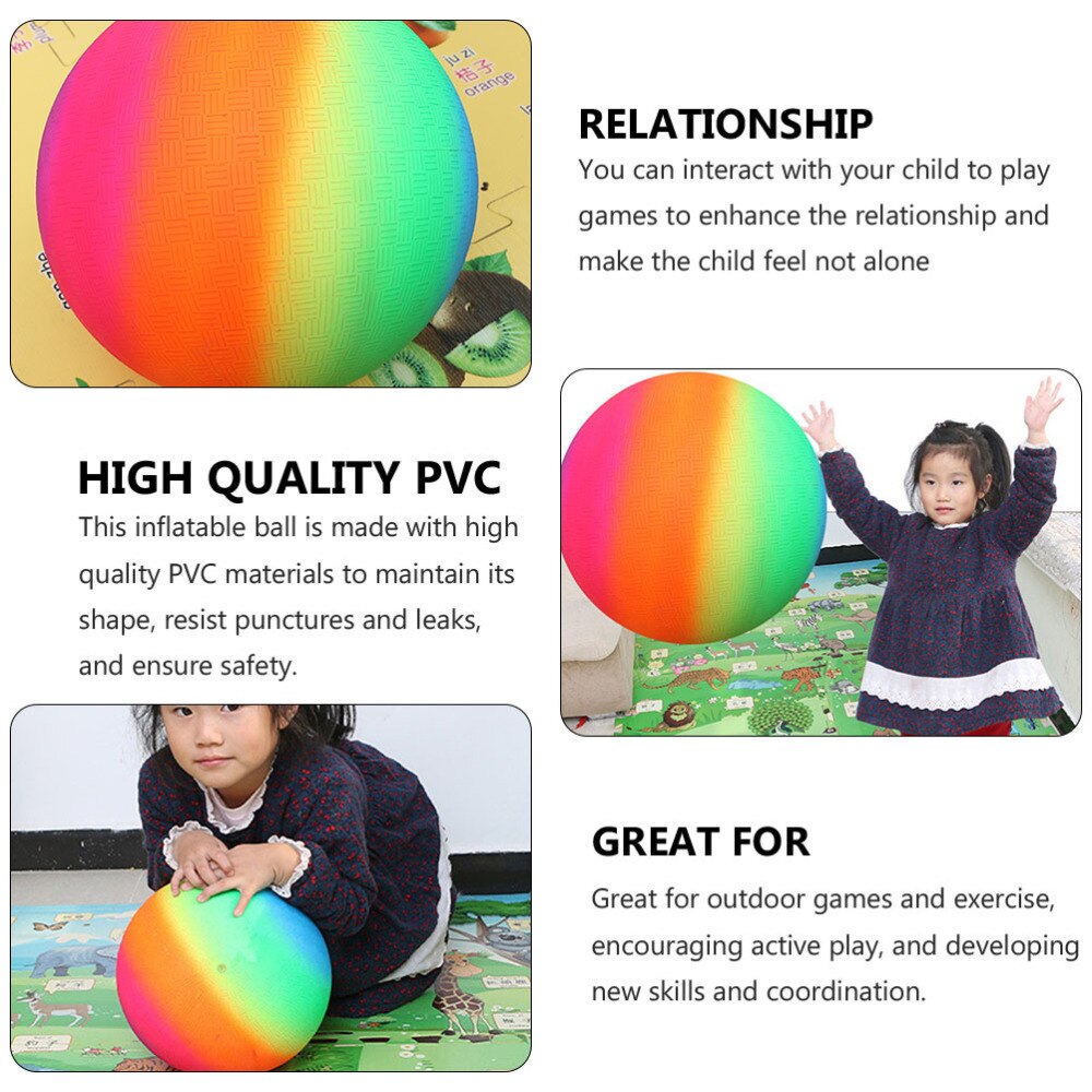 3Pcs Bal Sterke Mooie Regenboog Sport Bal Regenboog Kleur Bal Bounce Bal Spelen Voor Outdoor Speeltuin Kind