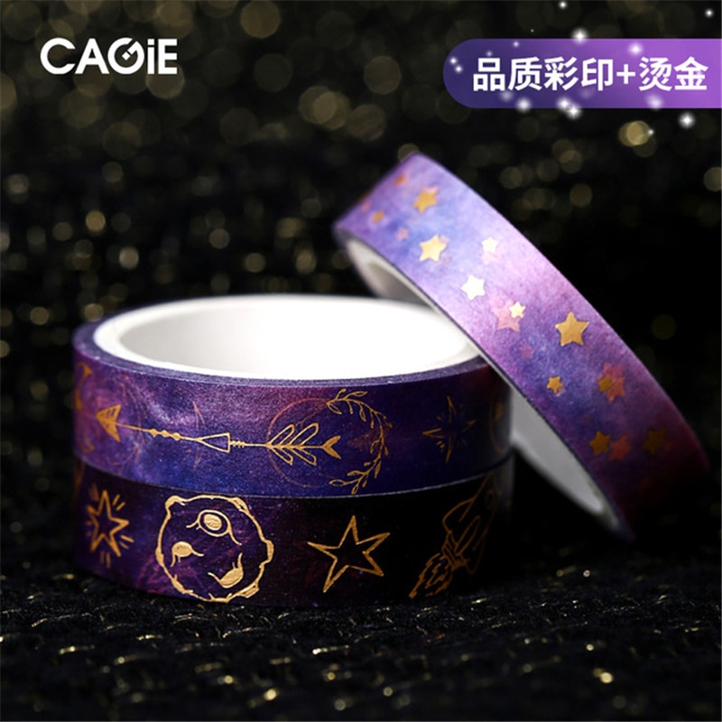 Schattige washi tape 5 stuks/set kawaii sterrenhemel afplaktape bronzende ster decoratieve tape voor stickers scrapbooking diy fotoalbum