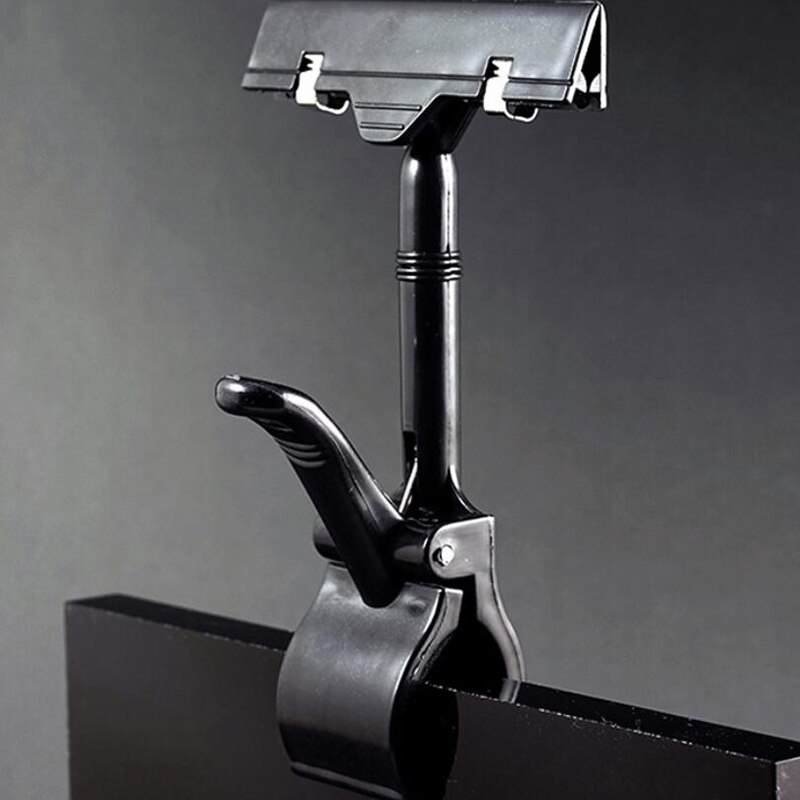 36 PACK Adjustable Plastic Clip Style Merchandise Logo Display Clip Bracket (Black)