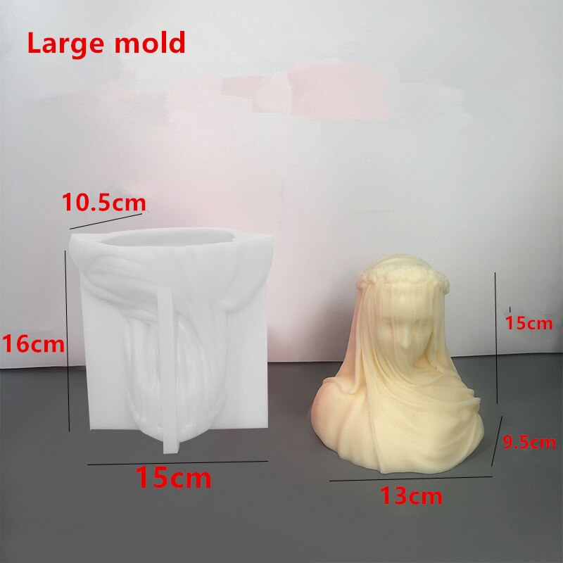 Molde de silicona con forma de vela para mujer, escultura de busto antiguo, cuerpo de silicona, decoración del hogar, yeso: Large mold