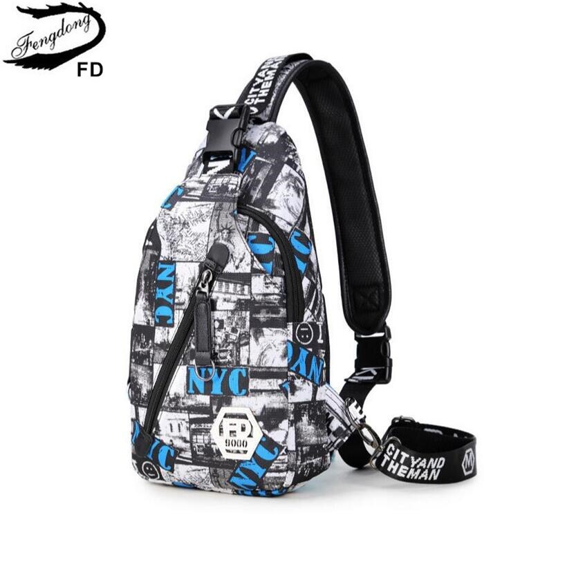 Fengdong crossbody bags for men women travel bags casual Chest Bag Pack Waterproof Single Shoulder Strap sling messenger bag