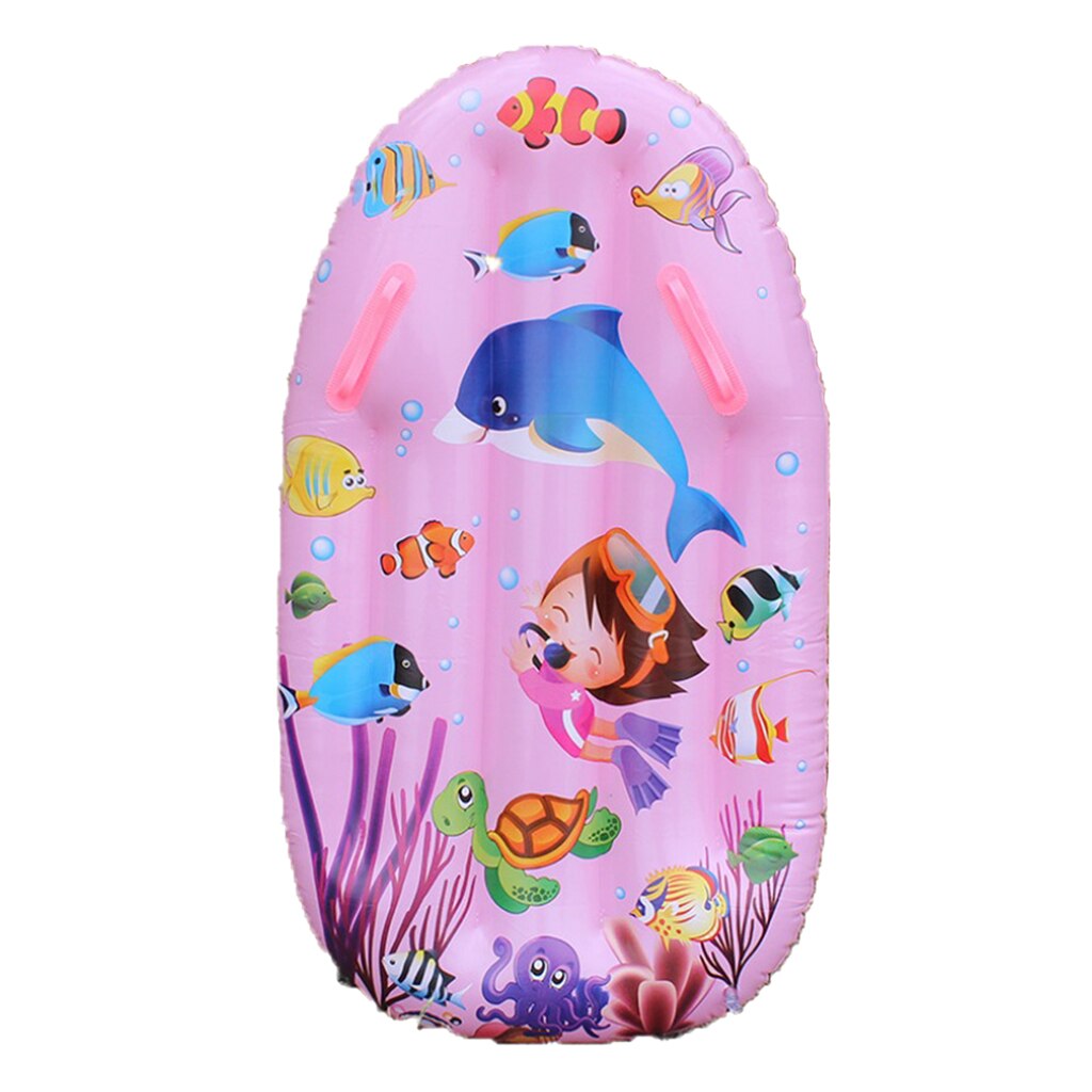 Barn uppblåsbara surfbräda kroppsbrädor surfpool flyta simma leksak kickboard snö släde bakgård sommarstrand: Rosa
