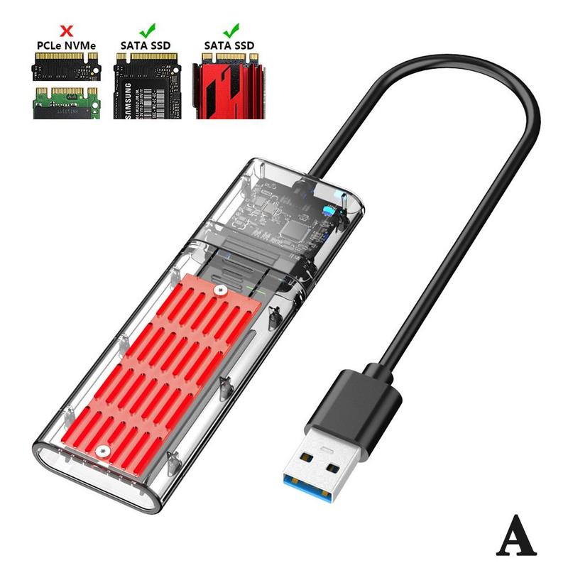 M2 SSD Box NVME/SATA Box M.2 To Type-C SSD Adapter Transparent SATA Key For NVME Disk Hard PCIE Box NGFF M/B Box SSD Disk W5C6