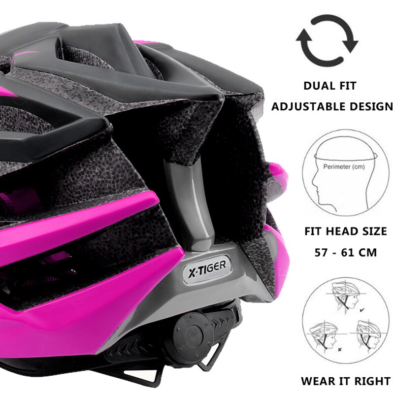 X-tiger kvinde cykelhjelm integral-mold cykel mountainbike hjelm ultralet cykelhjelm eps+pc cover mtb cykelhjelm