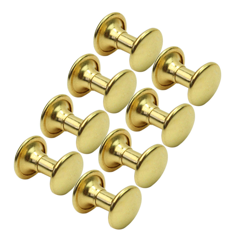 100 st/lot guld koppar runda platta nitar för att dekorera väskor skor kläder läderhantverk punkrock gör det självtillbehör 7*8mm