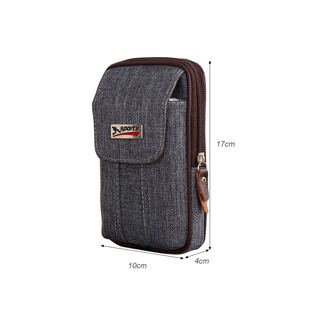 Bolso de cintura de Fanny Casual para hombre, bolso de bolsillo de lona, pequeño teléfono móvil para viajes al aire libre, decoración de negocios