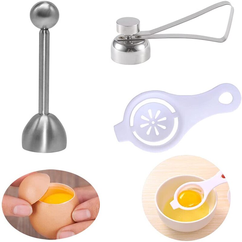 Coupe-œufs en acier inoxydable, ciseaux à œufs crus ouverts, outils de cuisine créatifs