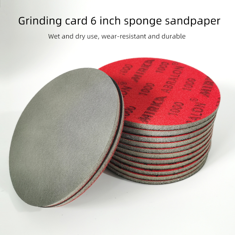 Finnland Mirka 6 Zoll 150 mm Schwamm-Schleifpapier, rund, selbstklebend, Beflockung, Autolack, Polieren, Schönheits-Schleifpapier