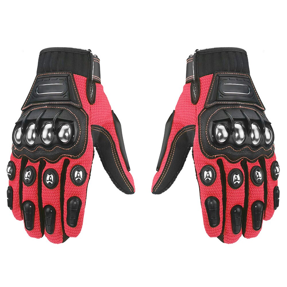 1pair Motorcycle Gloves Gear Full Finger Ergonomic Anti Slip Durable Outdoor Racing Accessories Alloy Steel Touch Screen