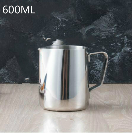 Jarra de espuma de leche de acero inoxidable, jarra de café Espresso, jarra de café artesanal Barista, tazas de café capuchino, taza de Latte: 600ML
