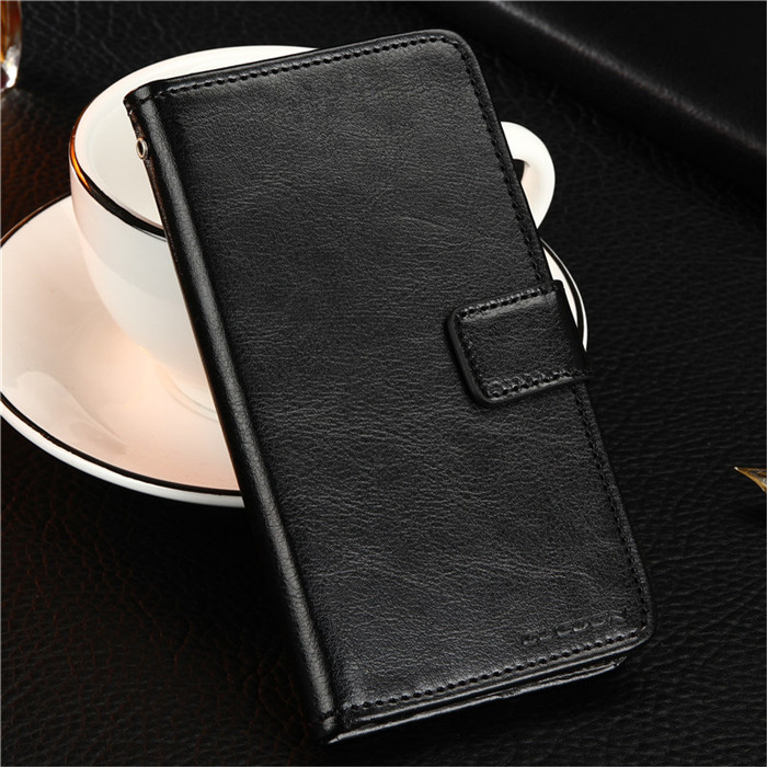 GUCOON Vintage Wallet Case for TP-Link Neffos Y5s 5.0inch PU Leather Classic Book Flip Cover for Neffos Y5S Case Holder Cover: Black