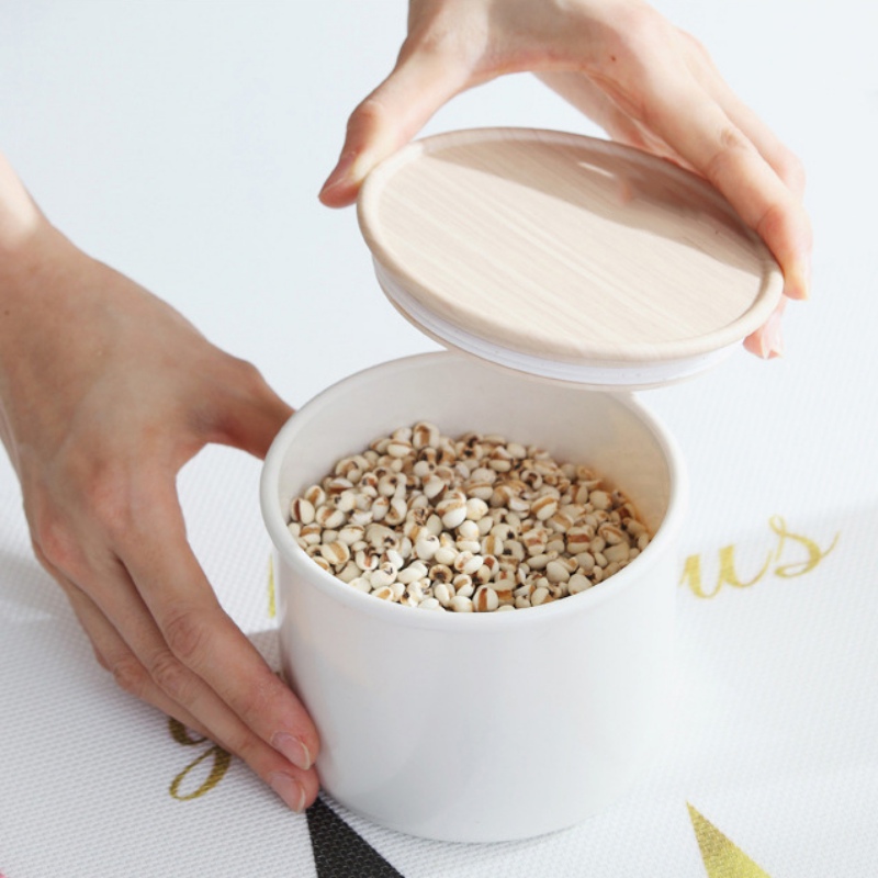 Simple Multigrain Nut Seasoning Storage Container Cylindrical Food Sealed Cans Plastic Airtight Storage Jars Creal Dispenser