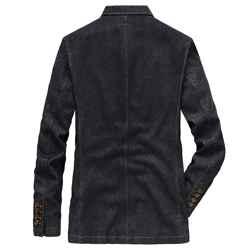 Blazer en jean grande taille pour hommes veste de costume en Denim affaires décontracté noir bleu vêtements de rue printemps automne Blazers Homme