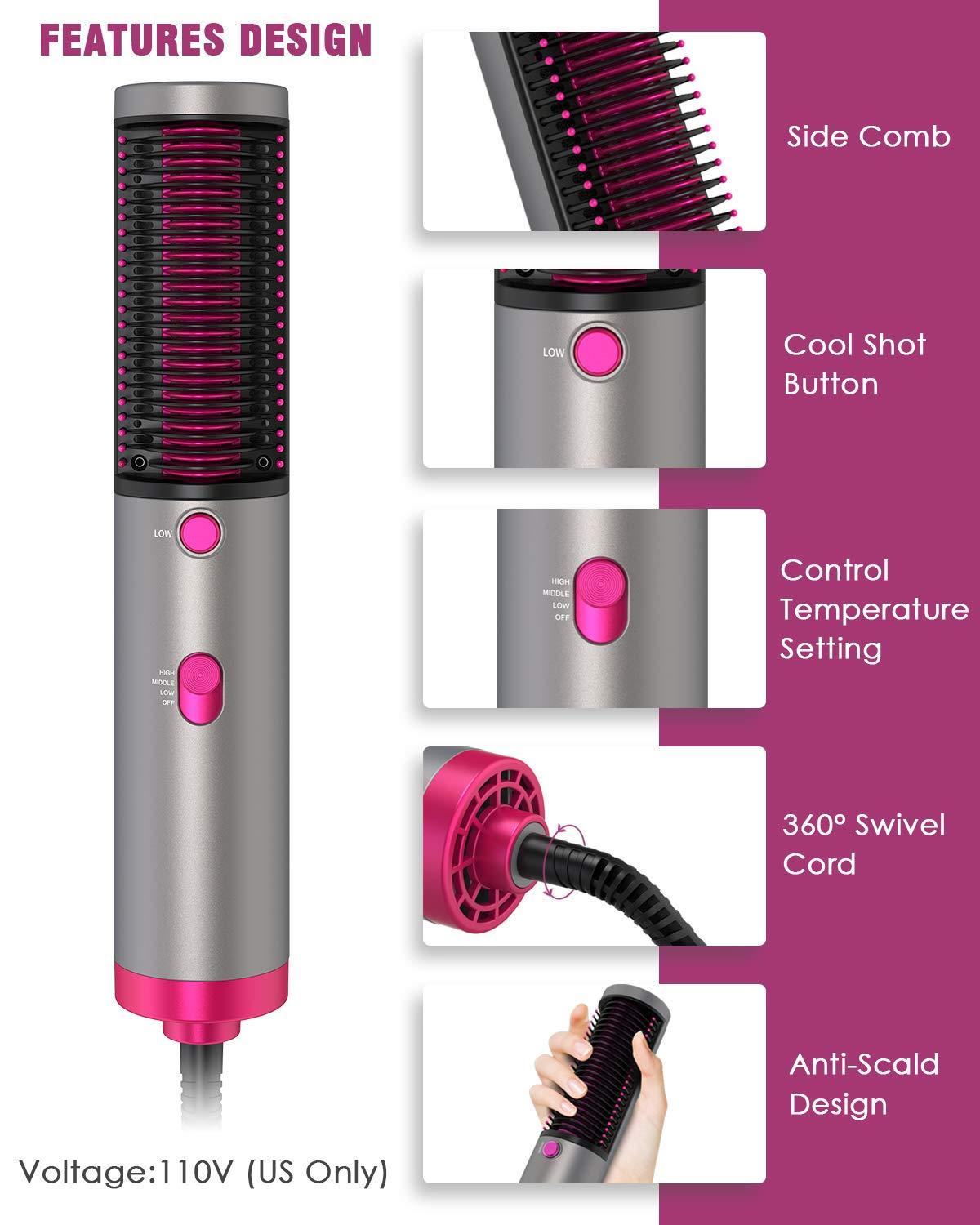 One Step Hair Blow Dryer Air Brush fast Hair Dryer 4 in1 Negative Ions Hair Salon Volumizer Straightener Curler Styler Comb