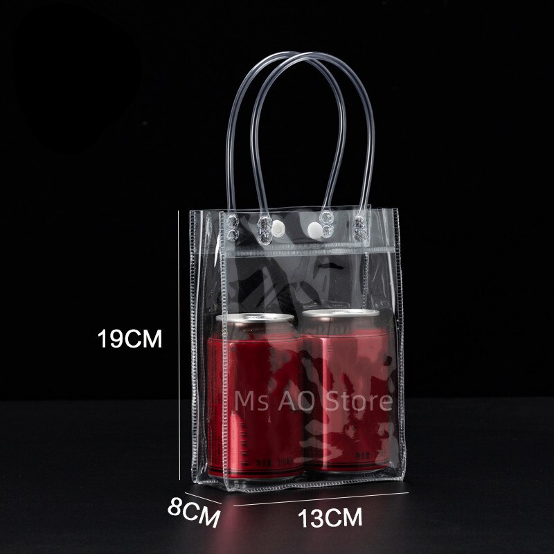 10/20 stks/partij Transparant Zacht PVC Tote Verpakking Zakken met Handlus Doorzichtige Plastic Handtas Cosmetische Tas