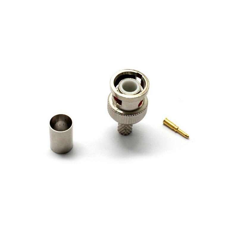 10Pcs 20pcs 50pcs 100pcs Crimp On BNC Male RG59 Coax Coaxial Connector Adapter Bnc Connector BNC Male 3-Piece Crimp