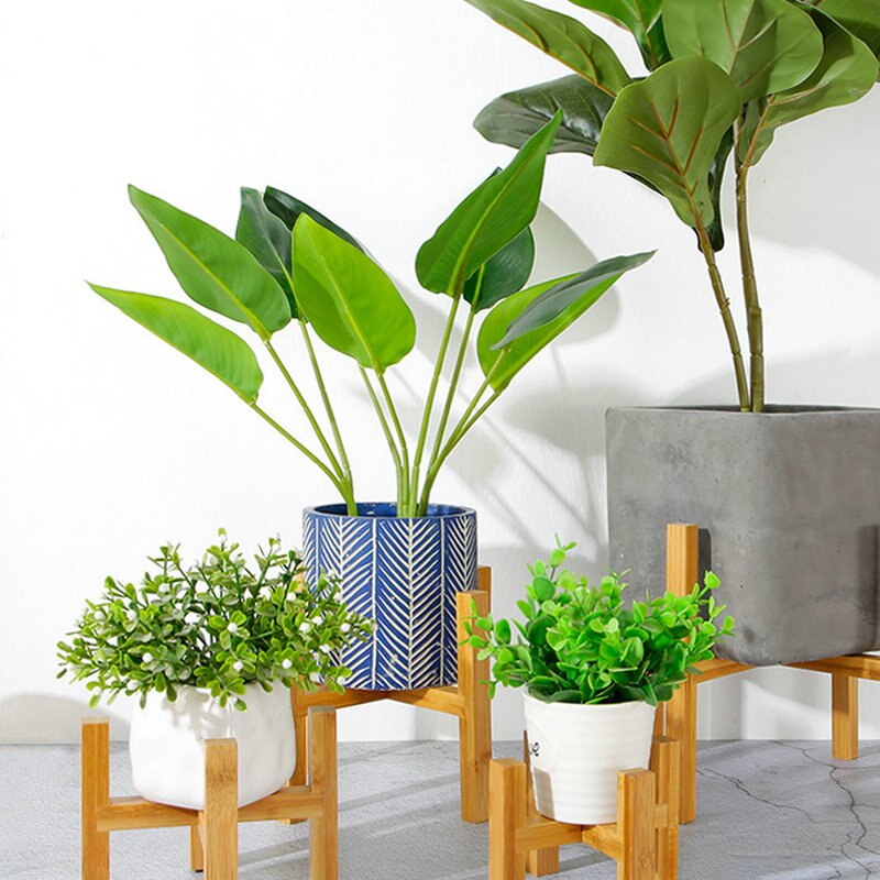 Stojak na kwiaty wolnostojący balkon bambusowy uchwyt na drewno bonsai podnóżek półki na półki