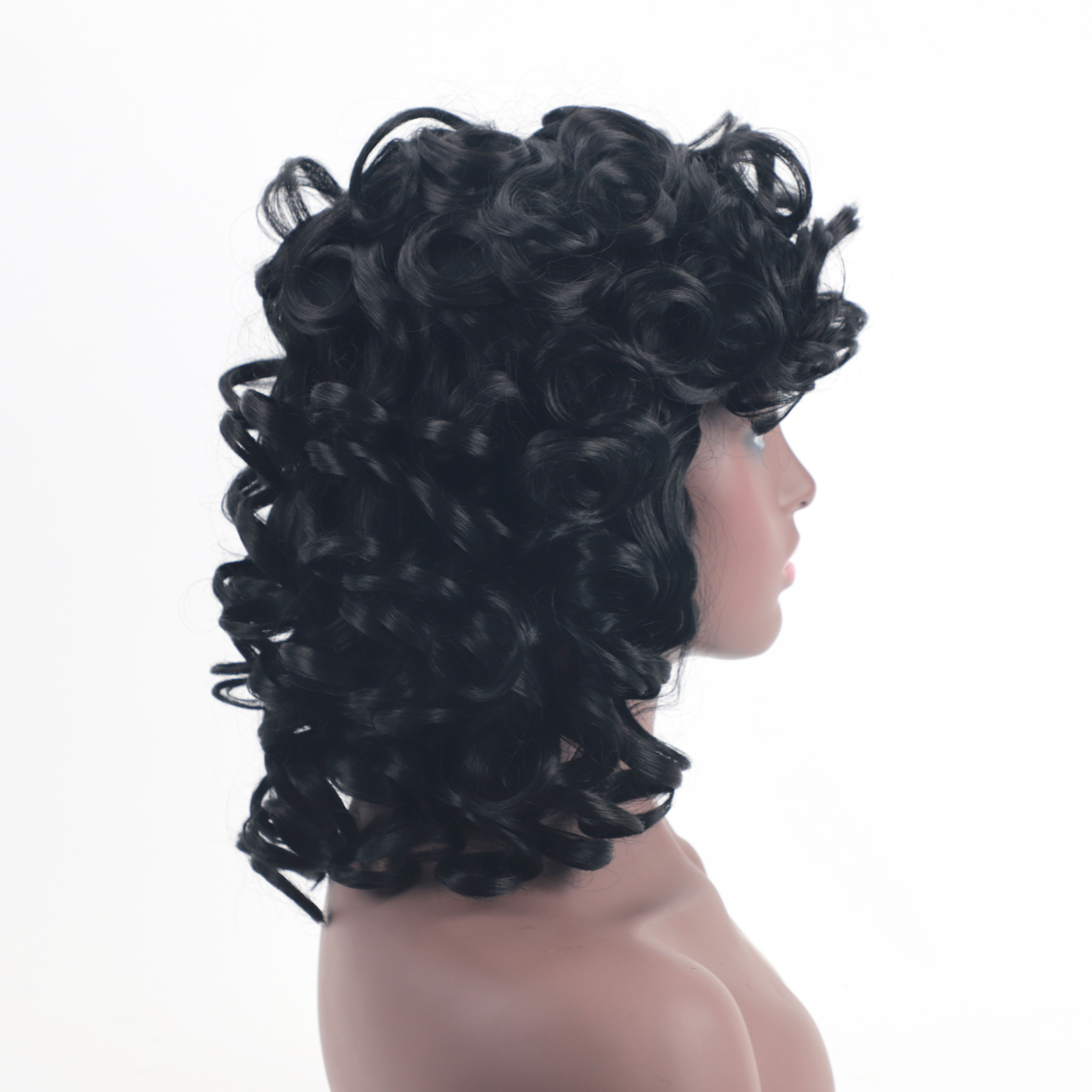 Gnimegil Synthetische Kort Haar Afro Krullend Pruik Met Pony Zachte Pluizige Krullen Wave Schouder Lengte Natuurlijke Pruiken Voor Zwarte Vrouwen