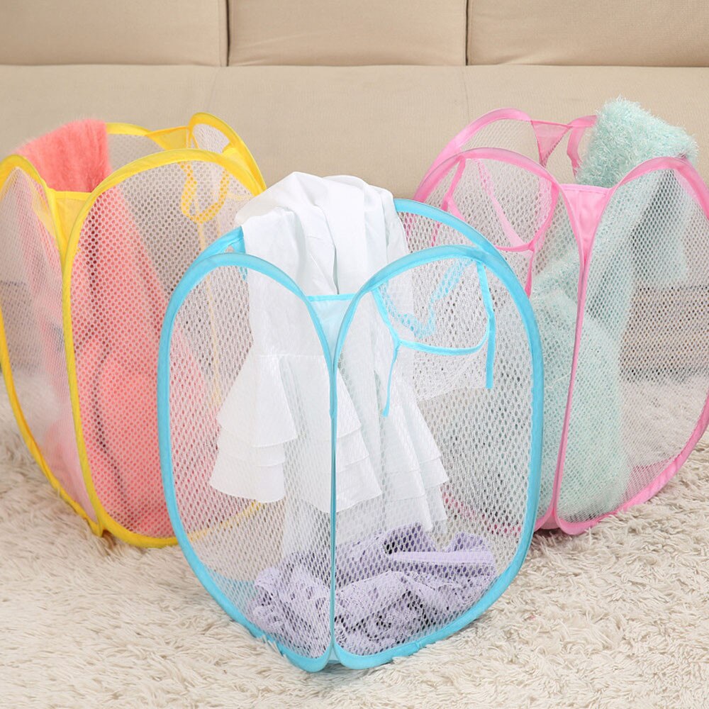 Laundry Bag Mesh Washing Foldable Laundry Basket Bag Bin Hamper Home Bathroom Storage Organizer Fold-able Cloth Washing Bag #25: Default Title