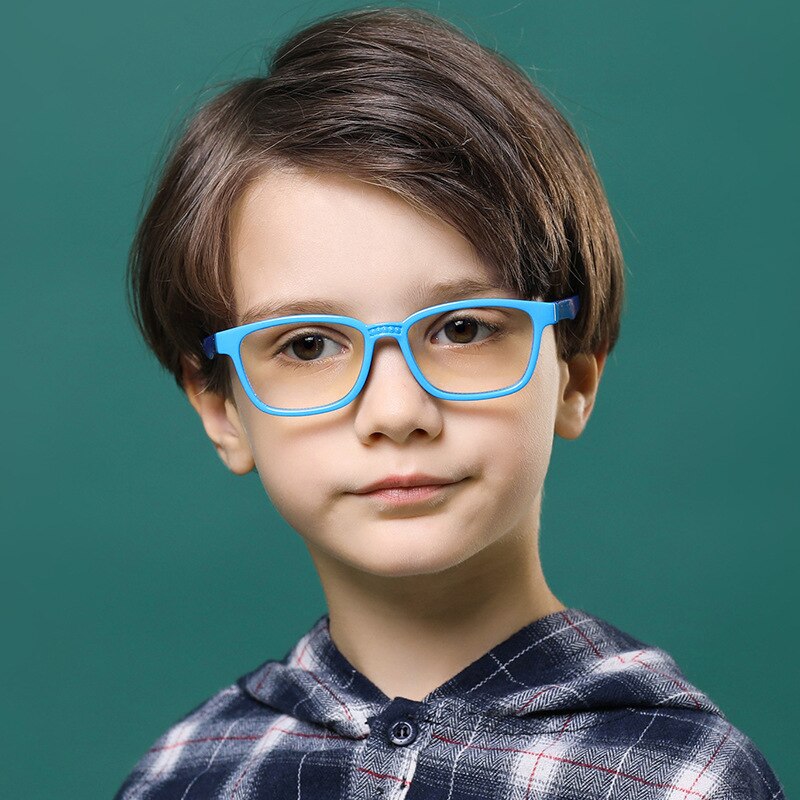 Gafas de bloqueo de luz azul para chico y niño, gafas de Marco TR90 para niño y niña, anteojos rectangulares de ordenador óptico transparente S442