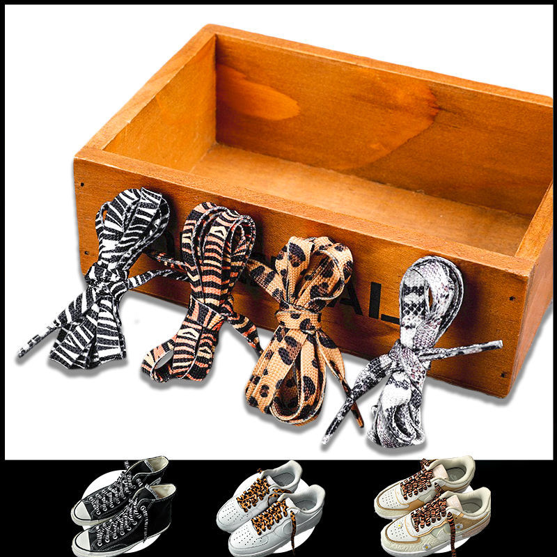Individual Classic Animal Pattern Shoelaces Women Men Zebra Leopard Pattern High-top Canvas Sneakers Shoelaces