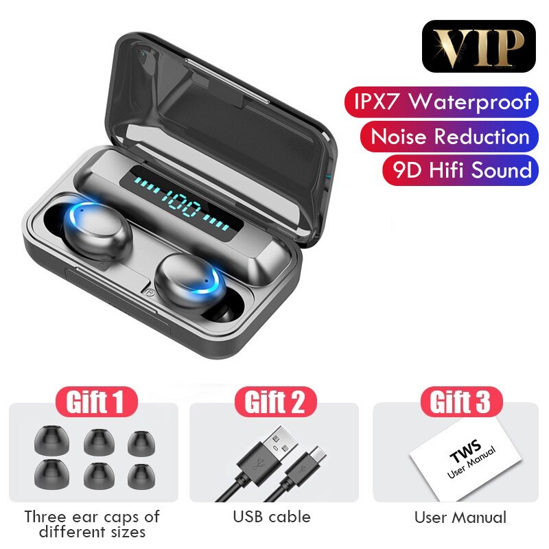 Tws F9 Fone Bluetooth Hoofdtelefoon Touch Control Headset Hifi Stereo In-Ear Oordopjes Draadloze Koptelefoon Voor Sport Hoofdtelefoon: 001