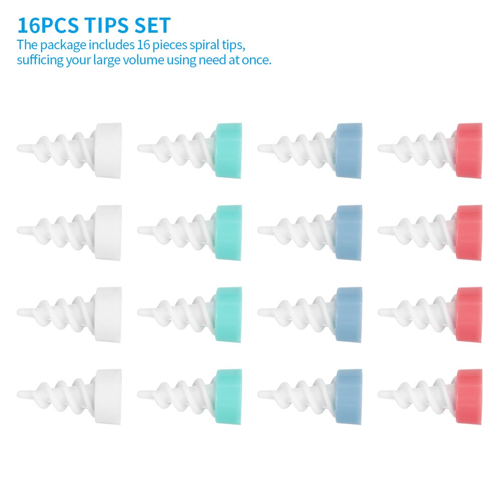 Ear Pick tampone sano Earpick strumenti suggerimenti spirale morbida detergente per cerume strumento per cerume in Silicone con 16 testine sostituibili