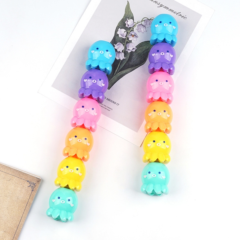 Octopus Stackable Markers Kawaii Octopus Scribble Marker Pen 5Colors for Stu... – Grandado