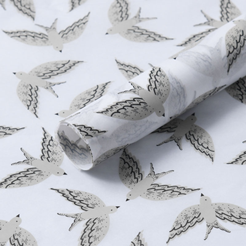 10pcs/lot 50x70cm DIY Flora Fauna Tissue Paper Wrapping Paper Clothing Packing Flower Bouquet Packaging Paper Craft Paper: magpie 10sheets