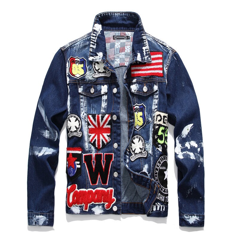 Men's Embroidery Denim Jacket coat