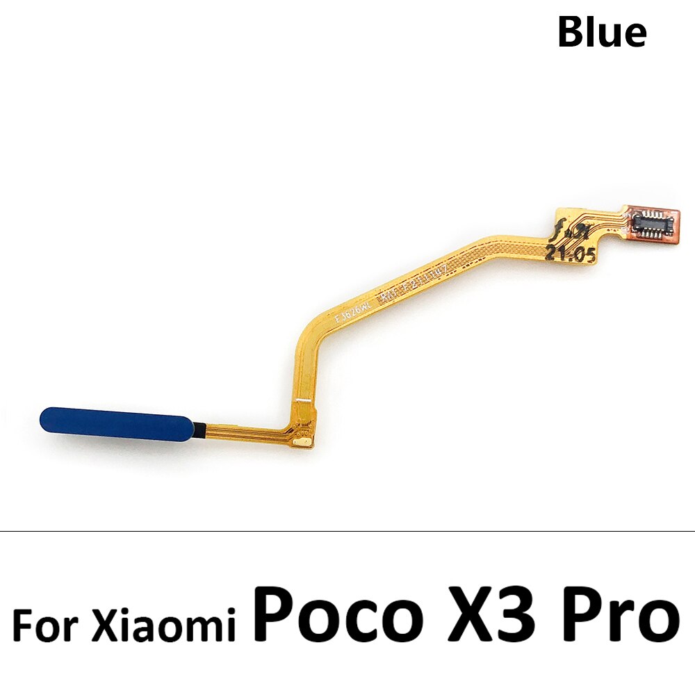 probado para Xiaomi Poco X3 NFC X3 Pro M4 Pro 4G 5G Sensor de huellas dactilares escáner Touch ID conectar placa base botón de inicio Flex: Azul